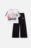 CONJUNTO DE K- POP DEMON HUNTERS BLANCO Y NEGRO PARA NIÑA