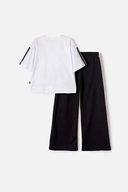 CONJUNTO DE K- POP DEMON HUNTERS BLANCO Y NEGRO PARA NIÑA