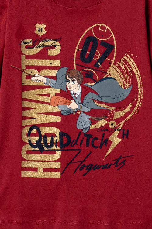 CAMISETA DE HARRY POTTER MANGA CORTA ROJO PARA NIÑO