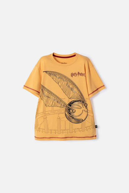 CAMISETA DE HARRY POTTER MANGA CORTA MOSTAZA PARA NIÑO