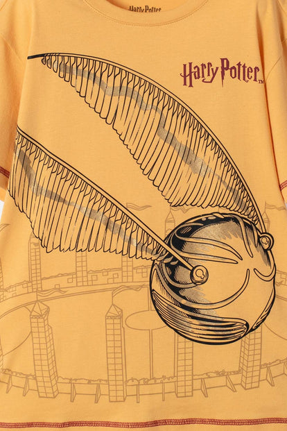 CAMISETA DE HARRY POTTER MANGA CORTA MOSTAZA PARA NIÑO