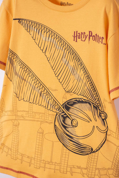 CAMISETA DE HARRY POTTER MANGA CORTA MOSTAZA PARA NIÑO