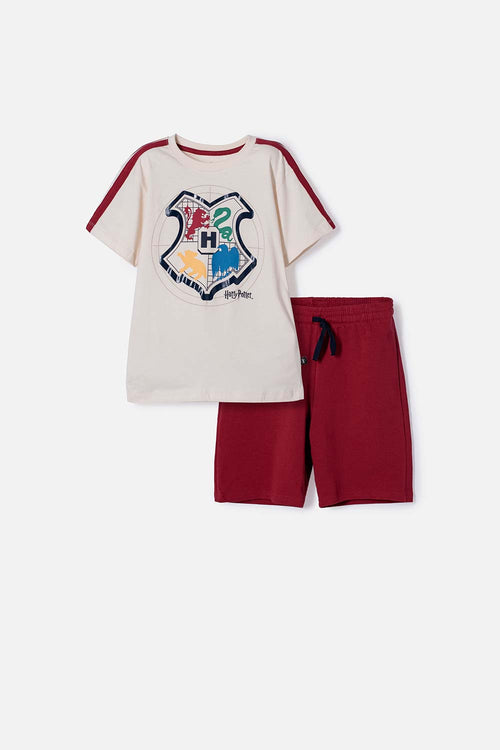 CONJUNTO DE HARRY POTTER CON BERMUDA MULTICOLOR PARA NIÑO