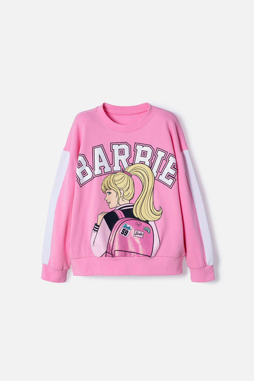 BUZO DE BARBIE CERRADO ROSADO PARA NIÑA