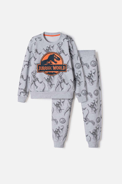 CONJUNTO DE JURASSIC WORLD GRIS PARA NIÑO