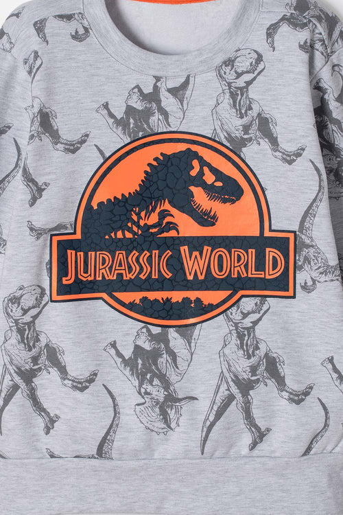 CONJUNTO DE JURASSIC WORLD GRIS PARA NIÑO