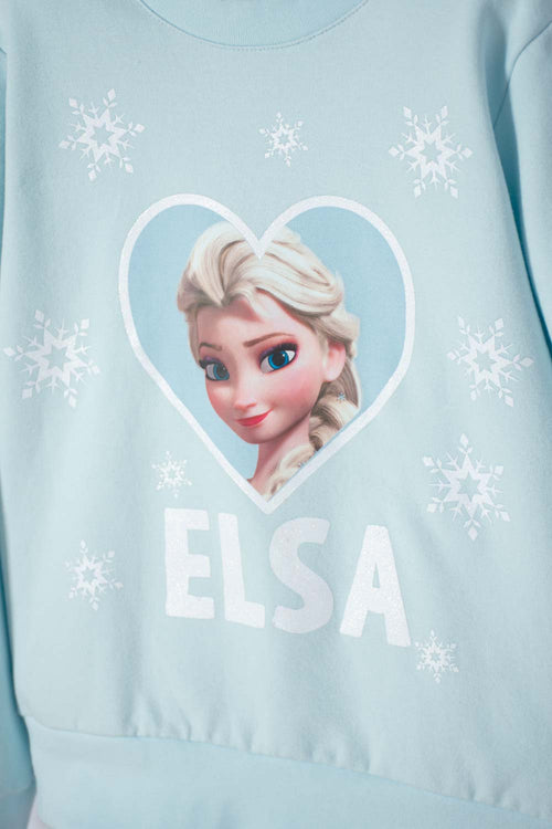 CONJUNTO DE FROZEN PANTALÓN LARGO AZUL PARA NIÑA