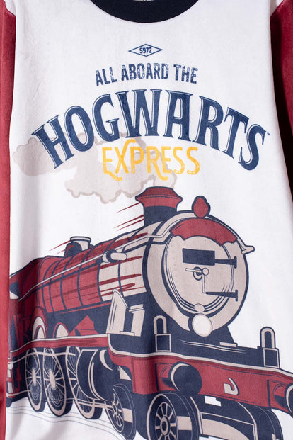 PIJAMA DE HARRY POTTER PANTALÓN LARGO MARFIL Y ROJO PARA NIÑO