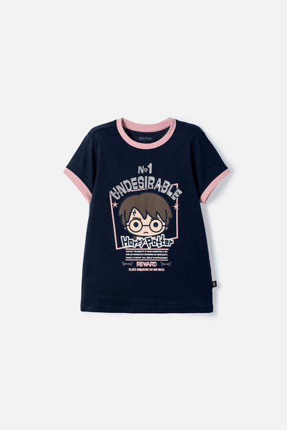 CAMISETA DE HARRY POTTER MANGA CORTA AZUL PARA NIÑA