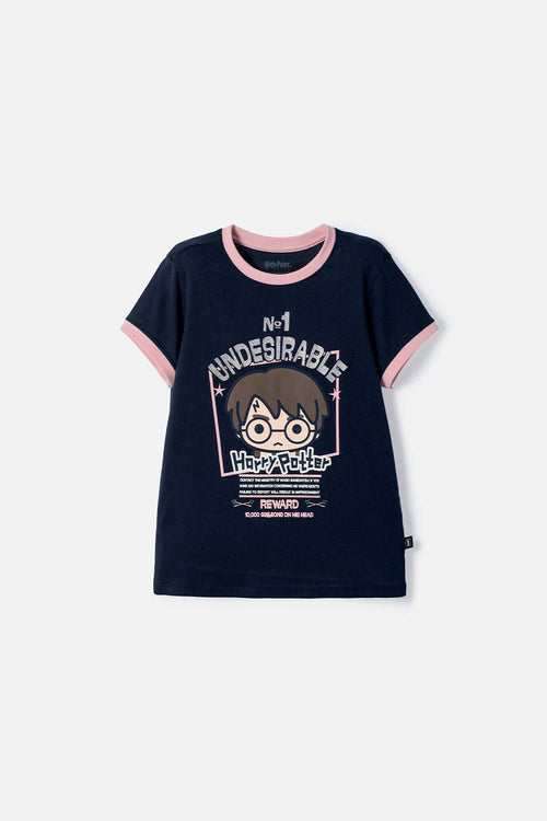 CAMISETA DE HARRY POTTER MANGA CORTA AZUL PARA NIÑA