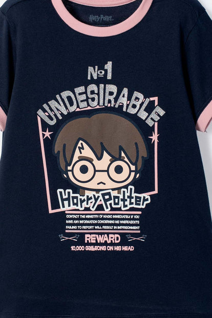 CAMISETA DE HARRY POTTER MANGA CORTA AZUL PARA NIÑA