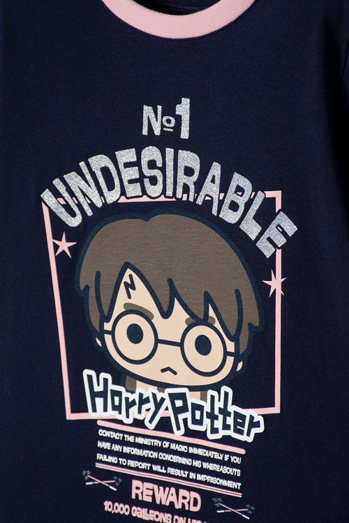 CAMISETA DE HARRY POTTER MANGA CORTA AZUL PARA NIÑA