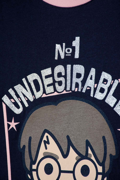 CAMISETA DE HARRY POTTER MANGA CORTA AZUL PARA NIÑA
