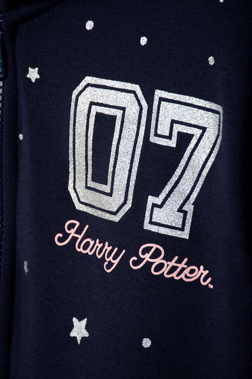 BUZO DE HARRY POTTER CON CAPUCHA AZUL PARA NIÑA