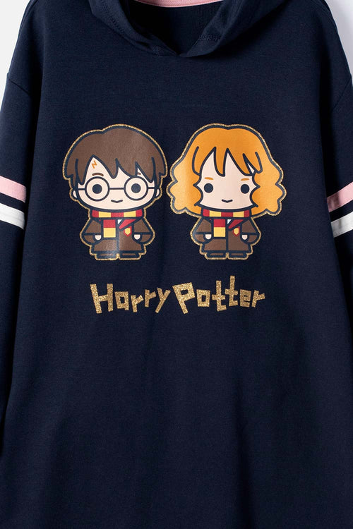 VESTIDO DE HARRY POTTER CON CAPUCHA AZUL PARA NIÑA
