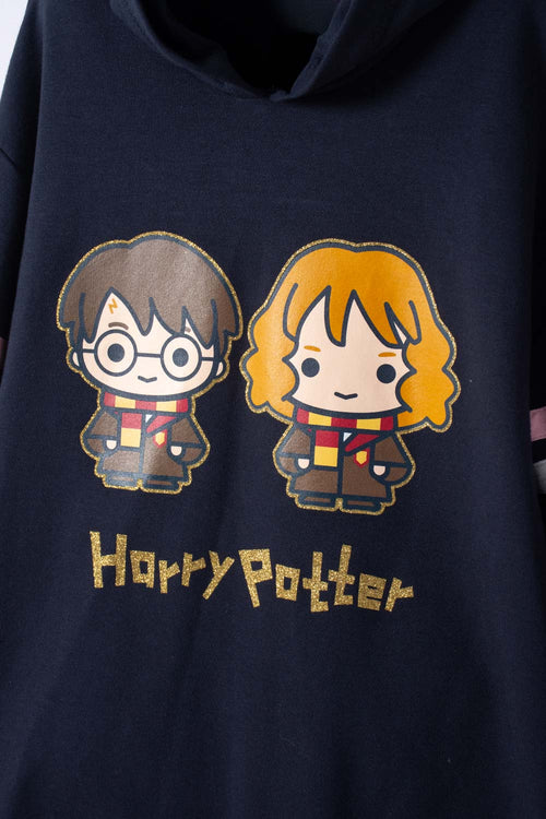 VESTIDO DE HARRY POTTER CON CAPUCHA AZUL PARA NIÑA
