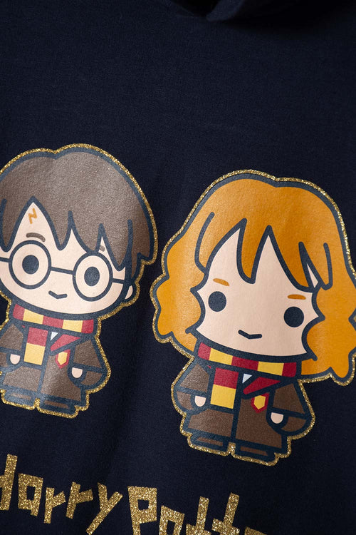 VESTIDO DE HARRY POTTER CON CAPUCHA AZUL PARA NIÑA