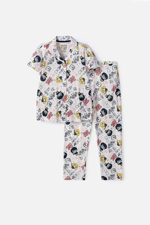 PIJAMA DE HARRY POTTER PANTALÓN LARGO MARFIL PARA NIÑA