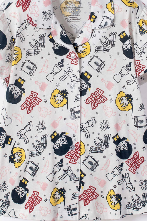 PIJAMA DE HARRY POTTER PANTALÓN LARGO MARFIL PARA NIÑA