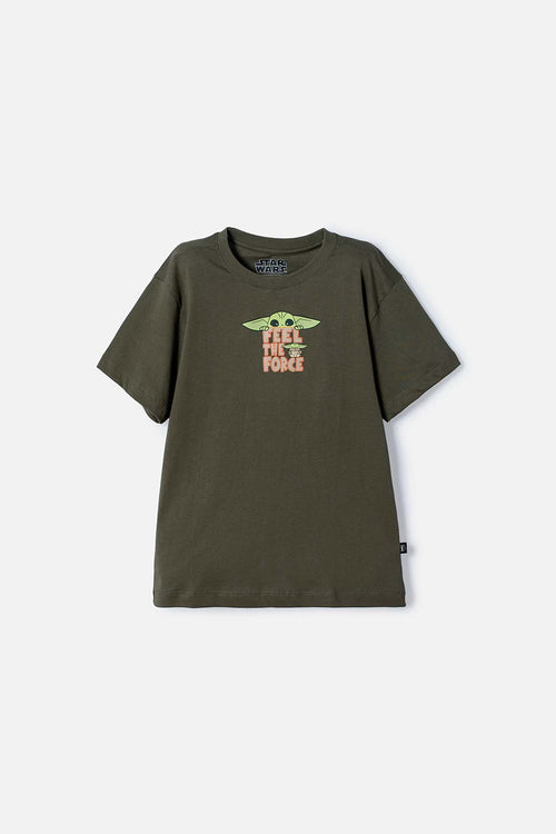 CAMISETA DE MANDALORIAN MANGA CORTA VERDE PARA NIÑO