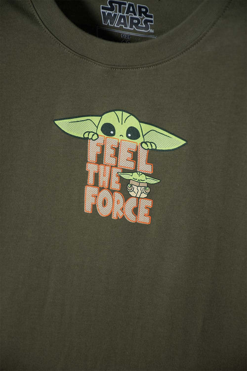 CAMISETA DE MANDALORIAN MANGA CORTA VERDE PARA NIÑO