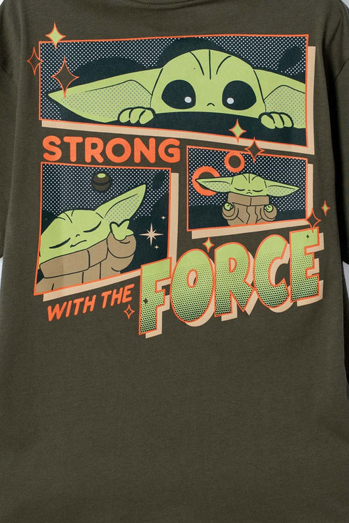 CAMISETA DE MANDALORIAN MANGA CORTA VERDE PARA NIÑO