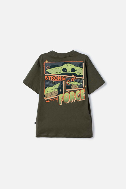 CAMISETA DE MANDALORIAN MANGA CORTA VERDE PARA NIÑO