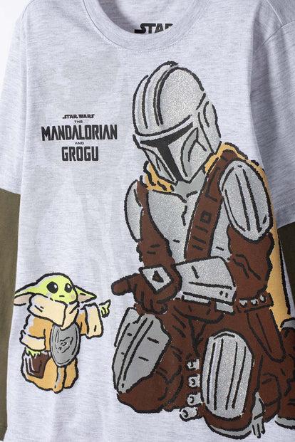 CAMISETA DE MANDALORIAN MANGA CORTA MULTICOLOR PARA NIÑO