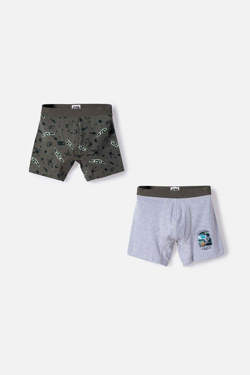 PACK X2 BOXER DE MANDALORIAN MULTICOLOR PARA NIÑO