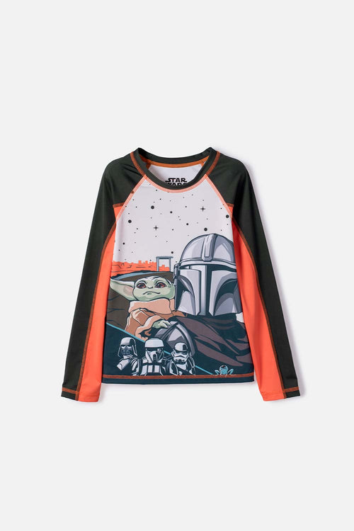 CAMISETA DE BAÑO DE MANDALORIAN MULTICOLOR PARA NIÑO