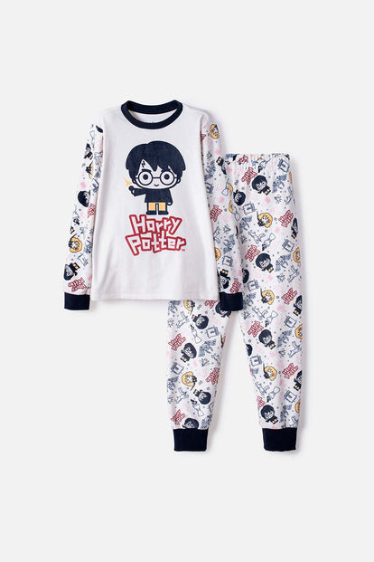 PIJAMA DE HARRY POTTER PANTALÓN LARGO MARFIL PARA NIÑA