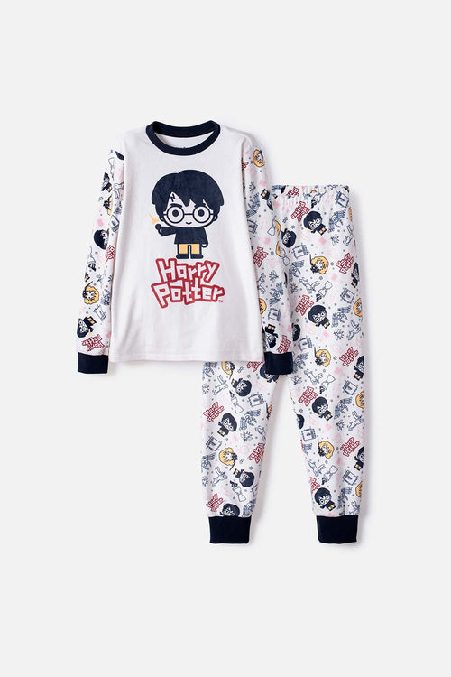 PIJAMA DE HARRY POTTER PANTALÓN LARGO MARFIL PARA NIÑA