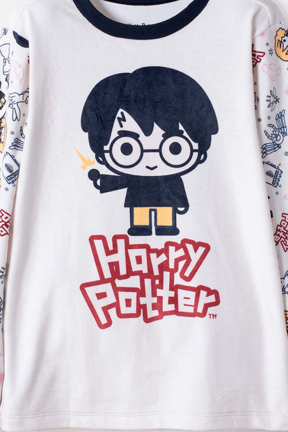 PIJAMA DE HARRY POTTER PANTALÓN LARGO MARFIL PARA NIÑA