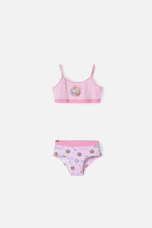 CONJUNTO DE TOP Y PANTY DE BARBIE MULTICOLOR PARA NIÑA