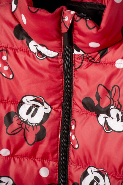 CHAQUETA DE MINNIE MOUSE CERRADA ROJA PARA NIÑA