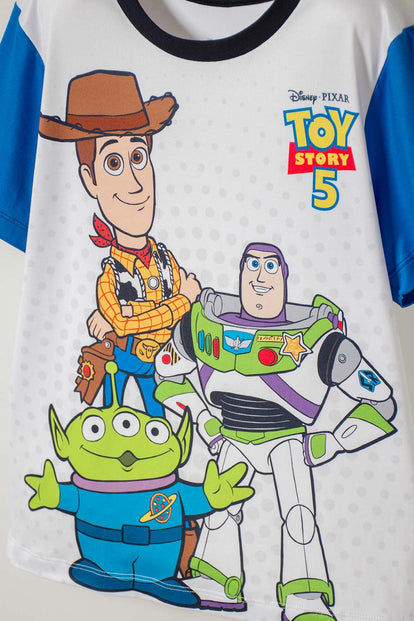 PIJAMA DE TOY STORY CON PANTALÓN CORTO AZUL Y BLANCO PARA NIÑO