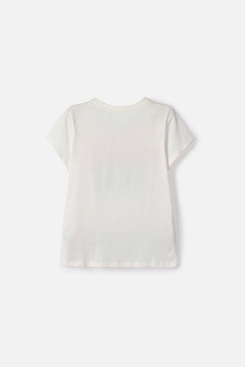 CAMISETA DE K-POP DEMON HUNTERS MANGA CORTA BLANCO PARA NIÑA