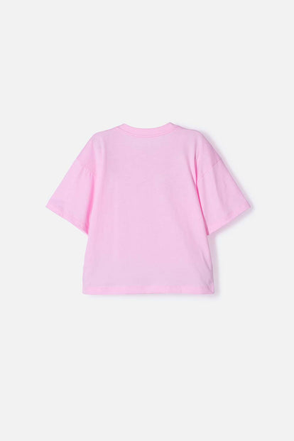 CAMISETA DE K- POP DEMON HUNTERS ROSADA PARA NIÑA