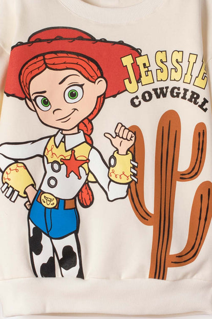 CONJUNTO DE TOY STORY CON JOGGER MARFIL Y NEGRO PARA NIÑA