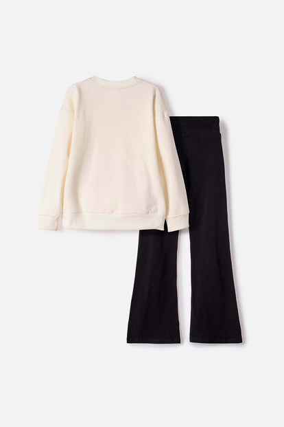 CONJUNTO DE TOY STORY CON JOGGER MARFIL Y NEGRO PARA NIÑA
