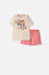 CONJUNTO DE TOY STORY CON SHORT ALMENDRA PARA NIÑA