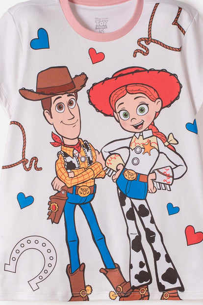 PIJAMA DE TOY STORY CON SHORT MARFIL PARA NIÑA