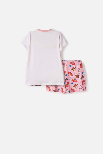 PIJAMA DE TOY STORY CON SHORT MARFIL PARA NIÑA