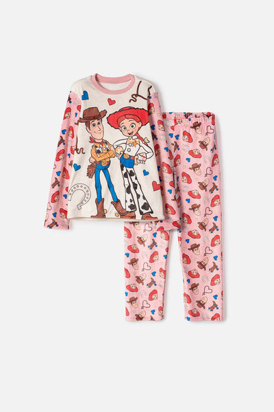 PIJAMA DE TOY STORY PANTALÓN LARGO PALO DE ROSA PARA NIÑA