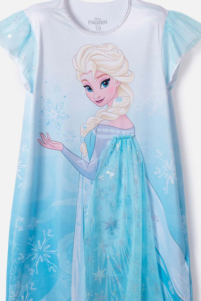 PIJAMA DE FROZEN TIPO BATOLA AZUL PARA NIÑA