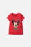 CAMISETA DE MINNIE MOUSE MAGA CORTA ROJO PARA NIÑA
