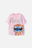 CAMISETA DE STITCH Y CAPYBARA MANGA CORTA ROSADA PARA NIÑA