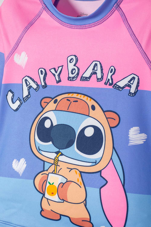 CONJUNTO DE BAÑO DE STITCH MANGA LARGA MULTICOLOR PARA NIÑA