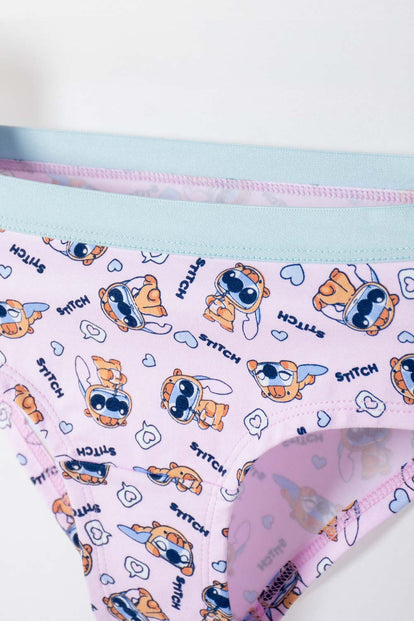 PACK X2 PANTIES DE STITCH Y CAPYBARA MULTICOLOR PARA NIÑA