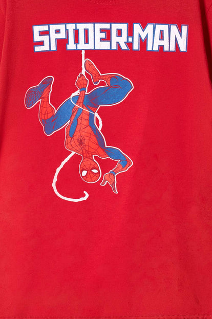CAMISETA DE SPIDERMAN MANGA CORTA ROJO PARA NIÑO